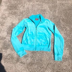 Juicy Couture velour jacket in sweet blue, size small